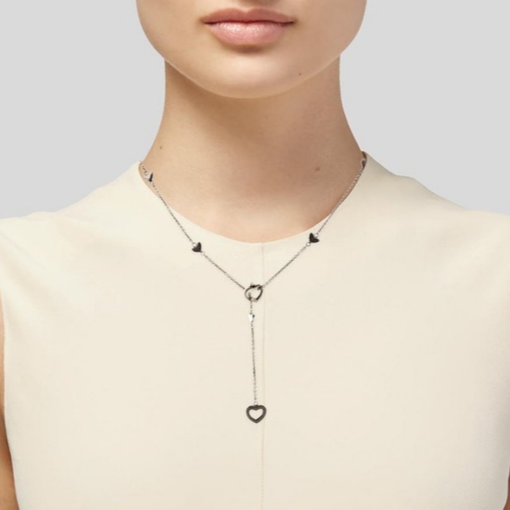 Authentic Tiffany silver heart lariat necklace